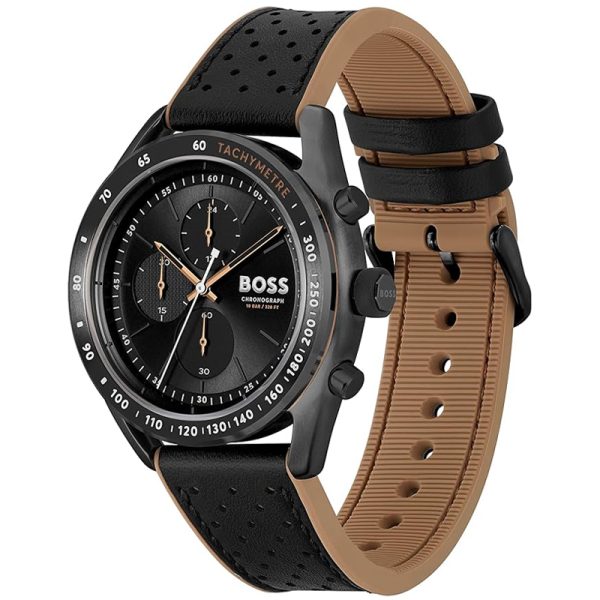 Hugo Boss Men’s Quartz Black Hybrid Strap Black Dial 44mm Watch 1514022