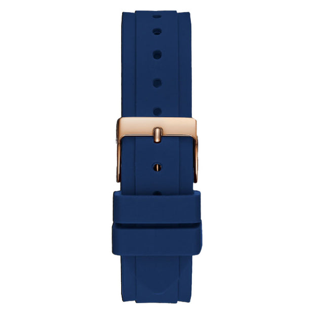Guess Women’s Quartz Blue Silicone Strap Silver Dial 37mm Watch GW0113L3