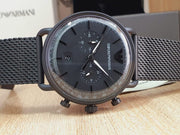 Emporio Armani Men’s Chronograph Quartz Stainless Steel Black Dial 43mm Watch AR11264