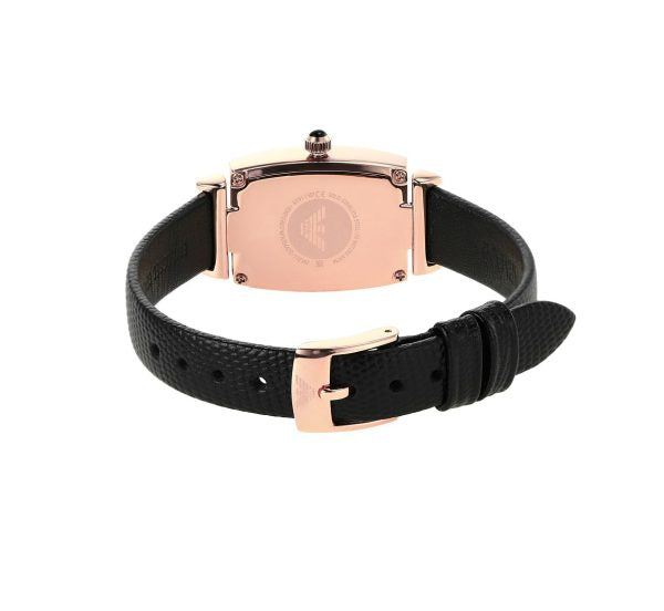 Emporio Armani Women’s Quartz Leather Strap White Pave Dial 26mm Watch AR11408