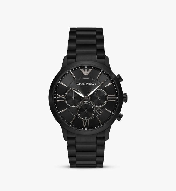 Emporio Armani Men’s Quartz Stainless Steel Black Dial 43mm Watch AR11349