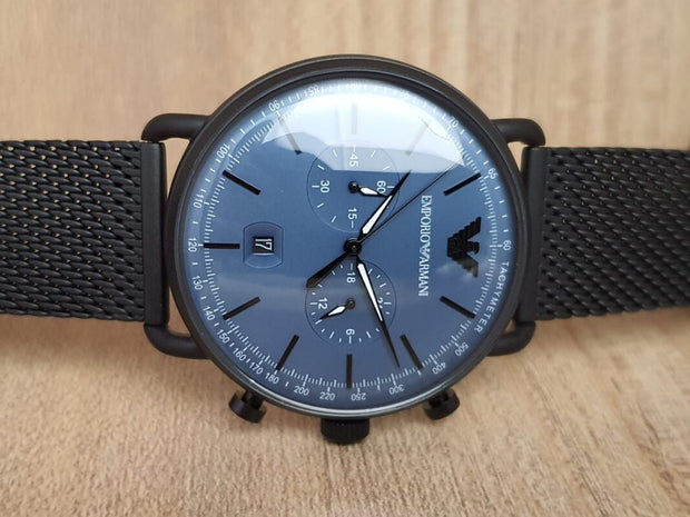 Emporio Armani Men’s Quartz Stainless Steel Blue Dial 43mm Watch AR11201