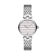 Emporio Armani Women’s Analog Stainless Steel White Dial 32mm Watch AR11195