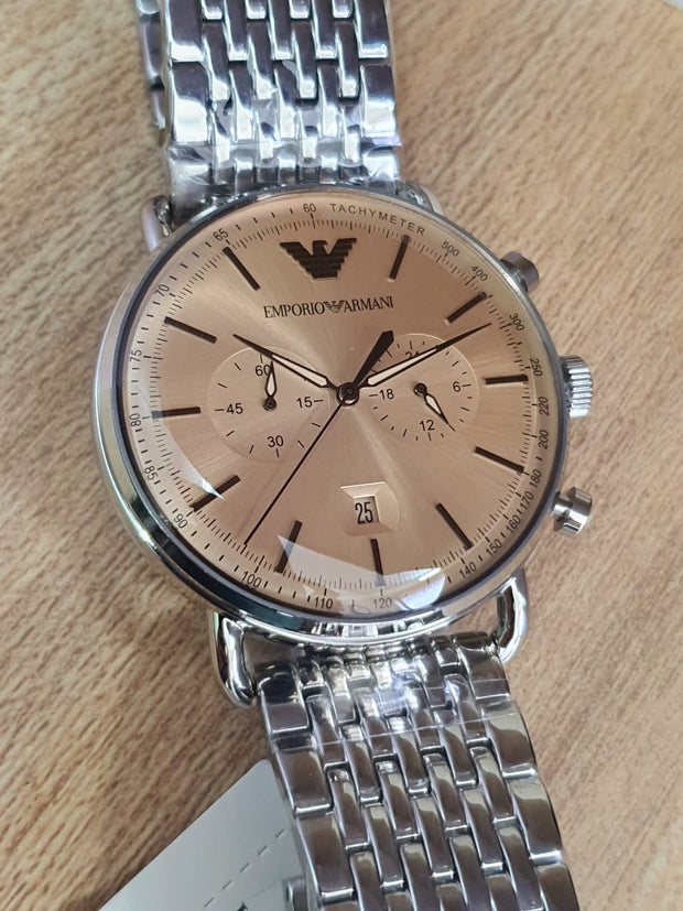 Emporio Armani Men’s Quartz Analog Display Stainless Steel Strap 43mm Watch AR11239