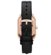 Emporio Armani Women’s Quartz Black Leather Strap Mother of Pearl Dial 24mm Watch AR11390