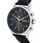 Hugo Boss Men’s Quartz Black Leather Strap Black Dial 44mm Watch 1513678