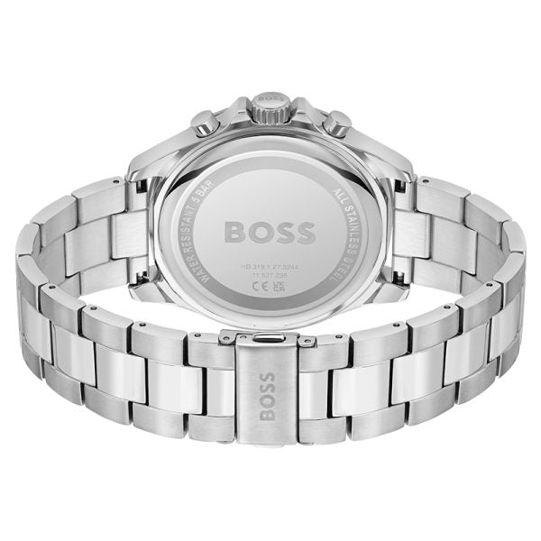 Hugo Boss Men’s Quartz Silver Stainless Steel Black Dial 45mm Watch 1514101