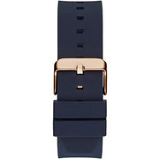 Guess Men’s Quartz Blue Silicone Strap Black Dial 43mm Watch GW0569G3