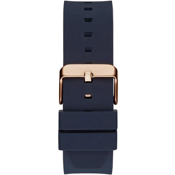 Guess Men’s Quartz Blue Silicone Strap Black Dial 43mm Watch GW0569G3