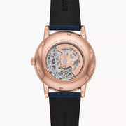 Emporio Armani Men’s Automatic Blue Leather Strap Blue Dial 43mm Watch AR60050