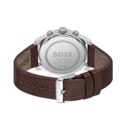 Hugo Boss Men’s Quartz Brown Leather Strap Blue Dial 44mm Watch 1514002
