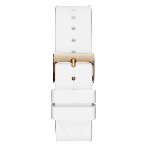 Guess Women’s Quartz White Silicone Strap White Dial 39mm Watch GW0118L4