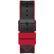 Guess Men’s Quartz Black Silicone & Leather Strap Black Dial 43mm Watch GW0202G7