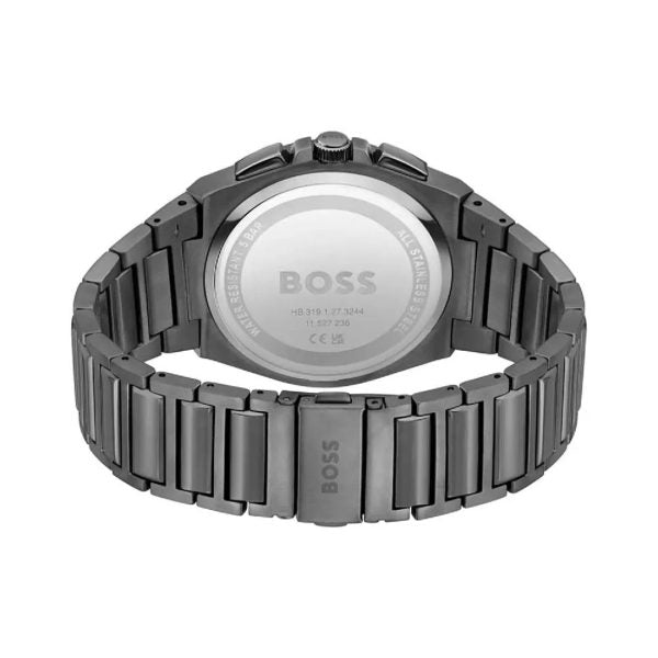 Hugo Boss Men’s Quartz Grey Stainless Steel Green Dial 44mm Watch 1514045