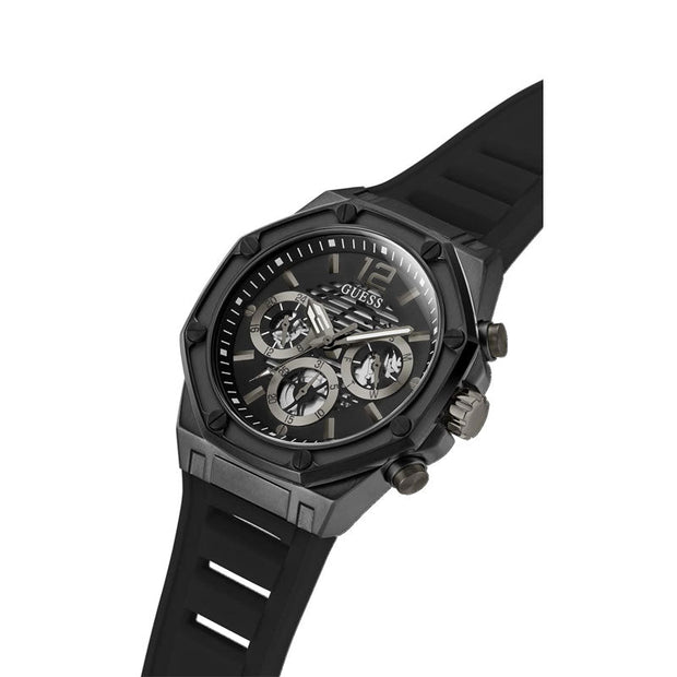 Guess Men’s Quartz Black Silicone Strap Black Dial 44mm Watch GW0263G4