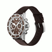 Emporio Armani Men’s Quartz Brown Leather Strap Brown Dial 43mm Watch AR11486