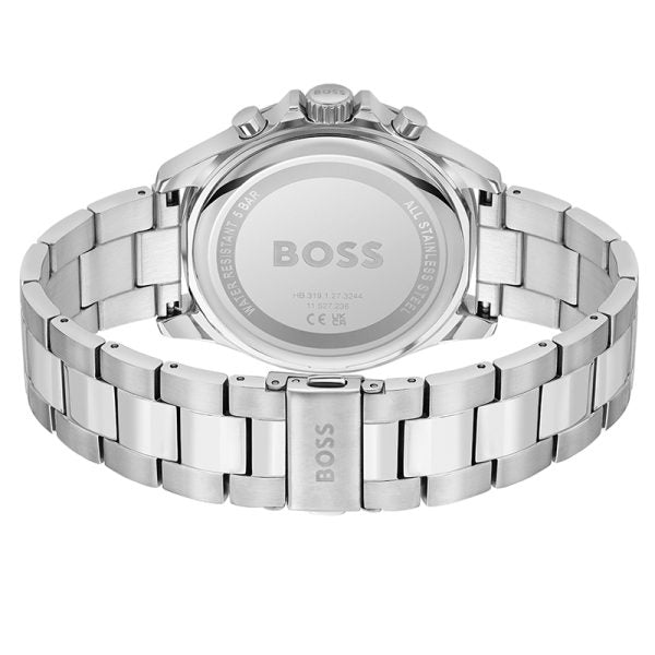Hugo Boss Men’s Quartz Silver Stainless Steel Black Dial 45mm Watch 1514108