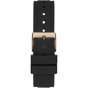Guess Women’s Quartz Black Silicone Strap Black Mother Of Pearl Dial 37mm Watch GW0113L2