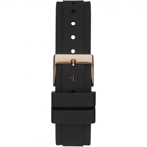 Guess Women’s Quartz Black Silicone Strap Black Mother Of Pearl Dial 37mm Watch GW0113L2