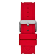 Guess Men’s Quartz Red Silicone Strap Black Dial 44mm Watch GW0263G3