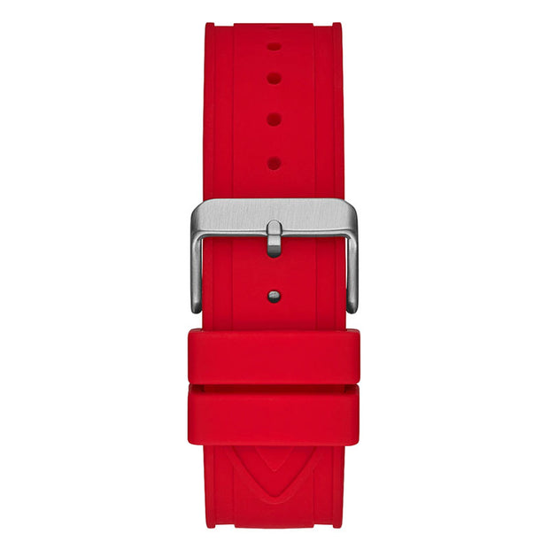 Guess Men’s Quartz Red Silicone Strap Black Dial 44mm Watch GW0263G3