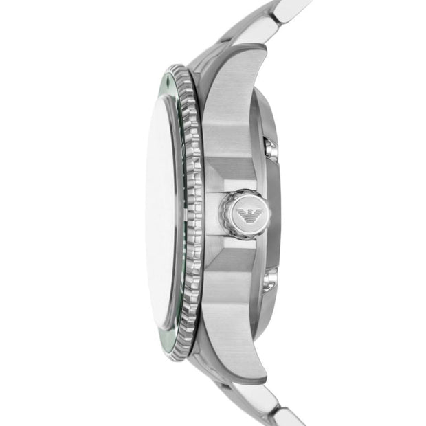 Emporio Armani Men’s Automatic Silver Stainless Steel Green Dial 42mm Watch AR60061