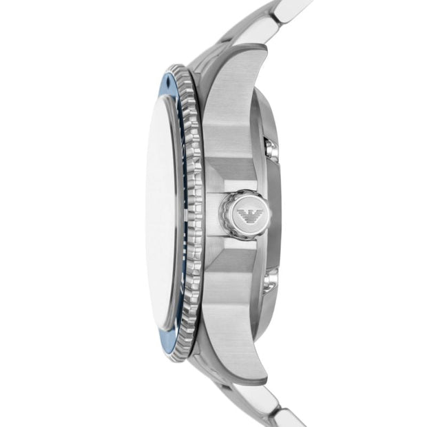 Emporio Armani Men’s Automatic Silver Stainless Steel Blue Dial 42mm Watch AR60059