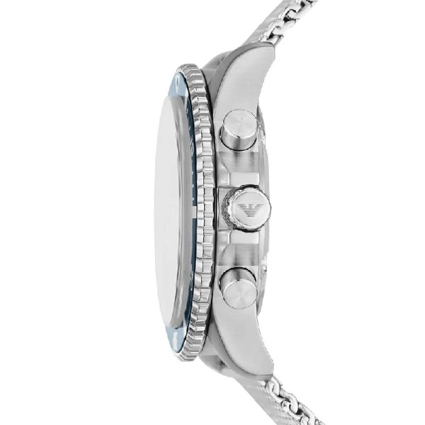 Emporio Armani Men’s Quartz Silver Stainless Steel Blue Dial 43mm Watch AR11587