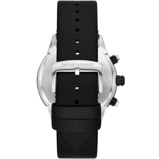 Emporio Armani Men’s Quartz Black Leather Strap Blue Dial 43mm Watch AR11522