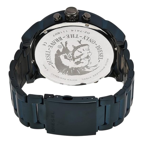 Diesel Men’s Quartz Blue Stainless Steel Grey Dial 57mm (Four Time Zone) Watch DZ7414