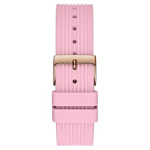Guess Women’s Quartz Pink Silicone Strap Silver Dial 39mm Watch GW0030L4