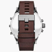 Diesel Men’s Quartz Brown Leather Strap Blue Dial 57mm Watch (Four Time Zone) DZ7314