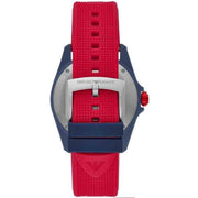 Emporio Armani Men’s Quartz Silicone Strap Red Dial 44mm Watch AR11219