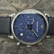 Emporio Armani Men’s Quartz Leather Strap Blue Dial 41mm Watch AR1736