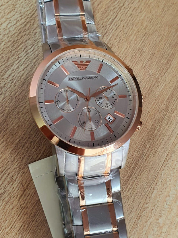 Emporio Armani Men’s Quartz Stainless Steel Gray Dial 43mm Watch AR11077
