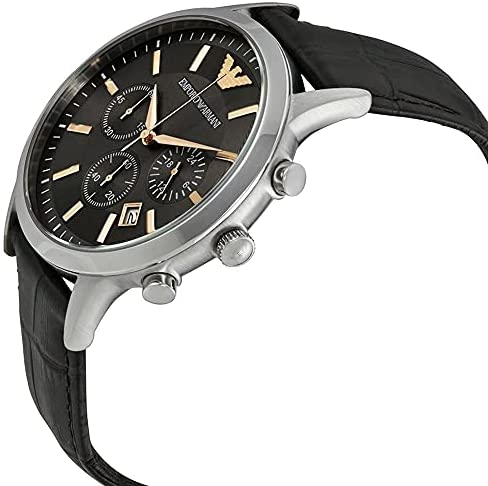Emporio Armani Men’s Chronograph Quartz Leather Strap Grey Dial 43mm Watch AR2513