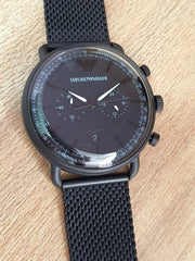 Emporio Armani Men’s Chronograph Quartz Stainless Steel Black Dial 43mm Watch AR11264