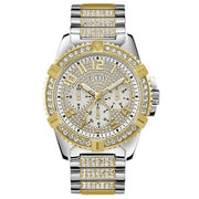 Guess Men’s Quartz Two Tone Stainless Steel Silver Dial 48mm Watch W0799G4