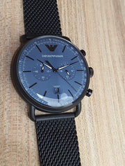 Emporio Armani Men’s Quartz Stainless Steel Blue Dial 43mm Watch AR11201