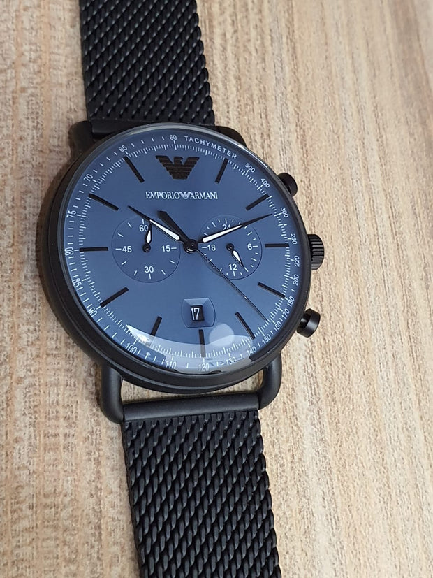 Emporio Armani Men’s Quartz Stainless Steel Blue Dial 43mm Watch AR11201