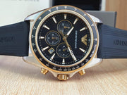 Emporio Armani Men’s Chronograph Quartz Black Silicone Strap 44mm Watch AR80003