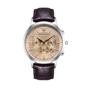 Emporio Armani Men’s AR2433 Dress Brown Leather Watch- NEW ORIGINAL