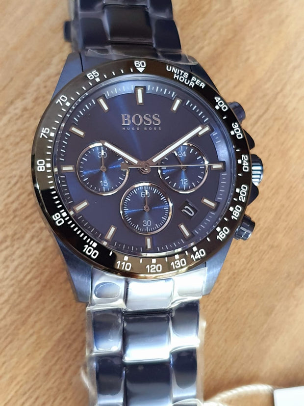 Hugo Boss Men’s Chronograph Quartz Stainless Steel Blue Dial 45mm Watch 1513758
