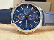 Emporio Armani Men’s Chronograph Leather strap 43mm Watch AR11216