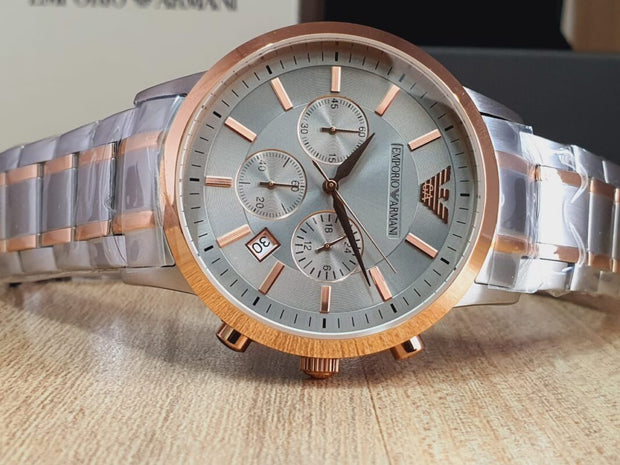 Emporio Armani Men’s Quartz Stainless Steel Gray Dial 43mm Watch AR11077