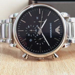 Emporio Armani Men’s Chronograph Quartz Stainless Steel Black Dial 46mm Watch AR1894