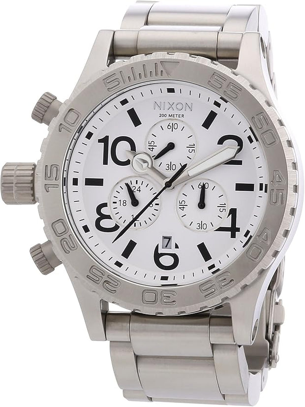 Nixon Men's A037-100 Stainless-Steel Analog White Dial Watch