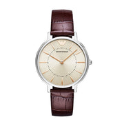 Emporio Armani Women’s Quartz Leather Strap Silver Dial 32mm Watch AR11063