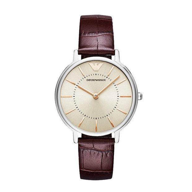 Emporio Armani Women’s Quartz Leather Strap Silver Dial 32mm Watch AR11063