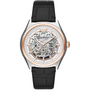 Emporio Armani Men’s Automatic Leather Strap White Dial 43mm Watch AR60018